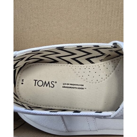 Toms Alpargata Recycled Cotton Espadrille Shoes White Mens Size 8 US NEW in Box - Picture 12 of 12